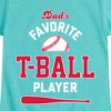 Girls' - Instant Message - Dad's Favorite T-Ball Player Fitted Short Sleeve Graphic T-Shirt - 2 of 4