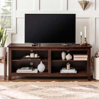 GDFStudio Holden Modern TV Stand with Adjustable Shelves and Open Storage