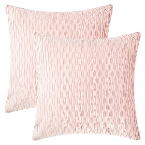 REGALWOVEN Striped Velvet Decorative Throw Pillow Covers for Farmhouse Living Room 18 x 18 Inch 2 Pcs - 1 of 4