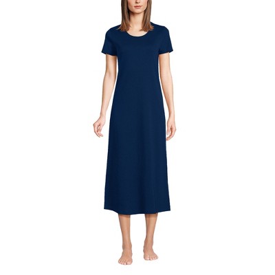 Lands' End Women's Petite Cotton Short Sleeve Midcalf Nightgown - Large ...