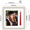 Americanflat 13x13 Light Wood Graduation Frame - 2 Opening Mat Displays 8"x10" Photo and Tassle. Square Frame with Tempered 2X Sawtooth Hangers - 2 of 4