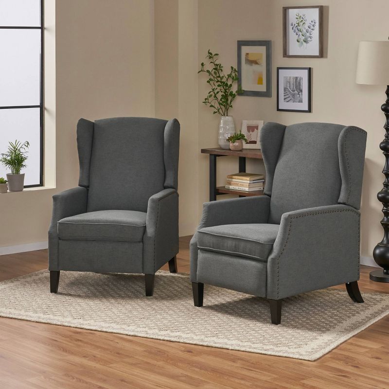 Set of 2 Wescott Contemporary Fabric Recliners - Christopher Knight Home, 3 of 10