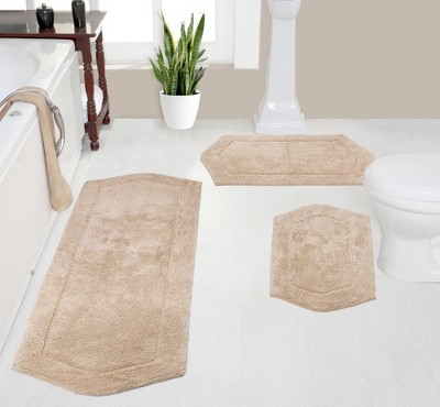 Waterford Collection Cotton Tufted Set of 3 Bath Rug Set - Home Weavers