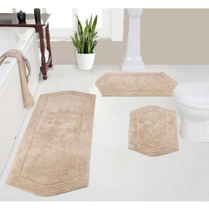 Waterford Collection Cotton Tufted Set of 3 Bath Rug Set - Home Weavers - 1 of 4