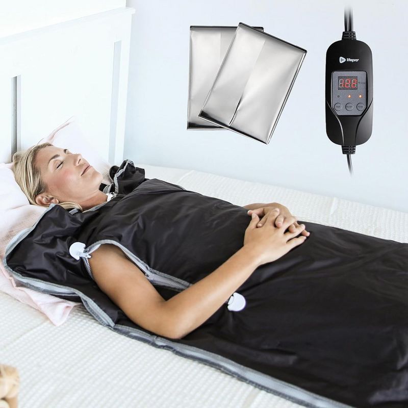 LifePro Portable Far Infrared Sauna Blanket for Home Detox - Calm Your Body and Mind, Large black Design for Effective Detoxification, 1 of 7