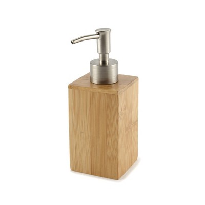 Lakeside Bamboo Wood Mechanical Soap Dispenser with Polished Pump Top