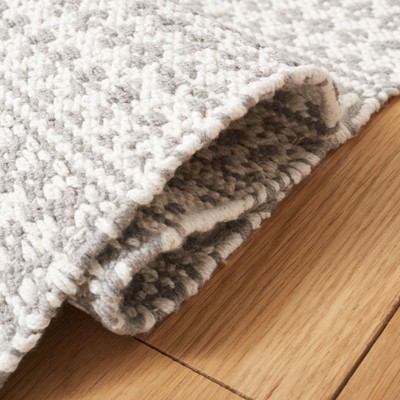 Gray Wool Handmade Flat Woven 4' x 6' Rug