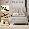 Bed Frame with Adjustable Headboard, Linen Upholstered Full Platform Bedframe with Strong Wooden Slats - 3 of 4