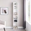 KTMBDW Tall Narrow Bookshelf 8 Tiers, Compact Corner Bookcase with a Wavy Border Design, Easy to Match for Living Room, Office, Study, Bedroom - 2 of 4