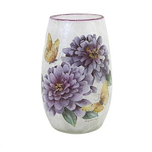 Stony Creek 5.0 Inch Aubergine Lighted Small Vase Butterflies Flowers Electric Novelty Sculpture Lights - 1 of 3