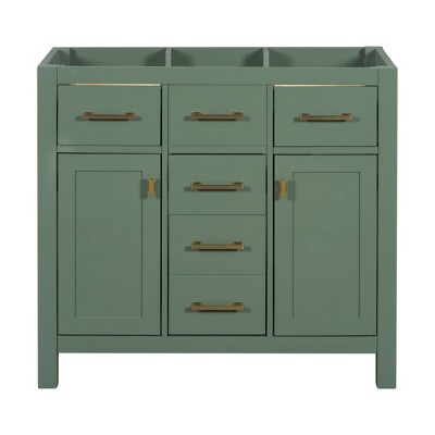 NicBex Bathroom Vanity without Sink/with Sink,Bathroom Sink Vanity with 4 Drawers and 2 Cabinets,36 inch Bathroom Sink Cabinet for Bathroom,Green/Blue
