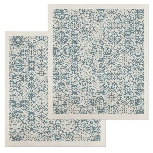 Briarwood Lane Ornamental Blue and White Swedish Dishcloth (2-pack) - 1 of 4