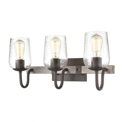 Elk Home Dillon 3 - Light Vanity in  Vintage Rust/Colonial Maple