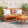 vidaXL Garden Sofa Wax Brown Solid Pine Wood Medium Modular - 3 of 4