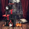 Tangkula Gothic Cat Tree 53" Black Cat Tower with Cat Bed Cat Condo Scratching Posts Spider Pompom & Spring Balls Halloween - 4 of 4