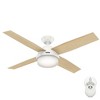 Hunter Fans 52" Dempsey Lighted Ceiling Fan Fresh White Finish - 2 of 4