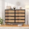 Rattan 8 Drawer Dressers for Bedroom, Tall Dresser with Deep Drawers, Large Chest of Drawers for Closet with Wide Top - 3 of 4