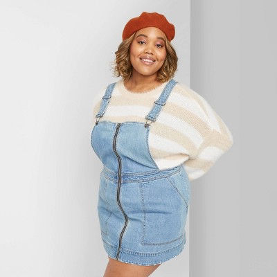 denim pinafore dress plus size