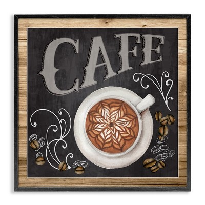 Stupell Industries Chalkboard Style Cafe Sign, 12" x 12"