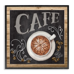 Stupell Industries Chalkboard Style Cafe Sign, 12" x 12" - 1 of 4