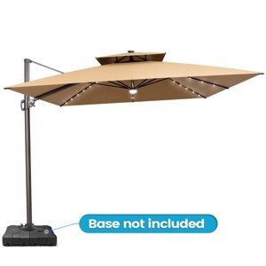 Crestlive Products 11FT Patio Double Top Cantilever Umbrella with Light Set Outdoor 360° Rotation 6 Heights Adjustable Offset Umbrella - 1 of 4