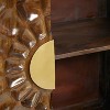 Olivia & May Contemporary Carved Mango Wood Cabinet Brown: No Assembly, Decorative Storage, 1 Shelf - 4 of 4