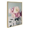 Kate and Laurel Sylvie Still Life Garden Roses Framed Canvas by Kristy Campbell, 23x33, Bright Gold - 2 of 4