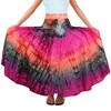 Agan Traders Women's Boho Summer Tie-dye High Waistband A Line Flared Maxi Skirt - 3 of 4