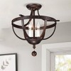 15.75" x 15.75" x 15.75" 3-Light Bopelo Pendant Brown - Warehouse Of Tiffany: Metal Semi-Flush Mount, ETL Listed - 2 of 2