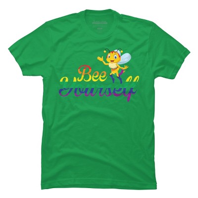 Adult Design By Humans Bee Yourself Rainbow Pride By AmusingDesignCo T-Shirt
