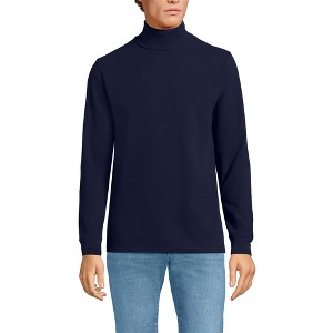 Lands' End Men's Long Sleeve Waffle Turtle Neck - 1 of 3