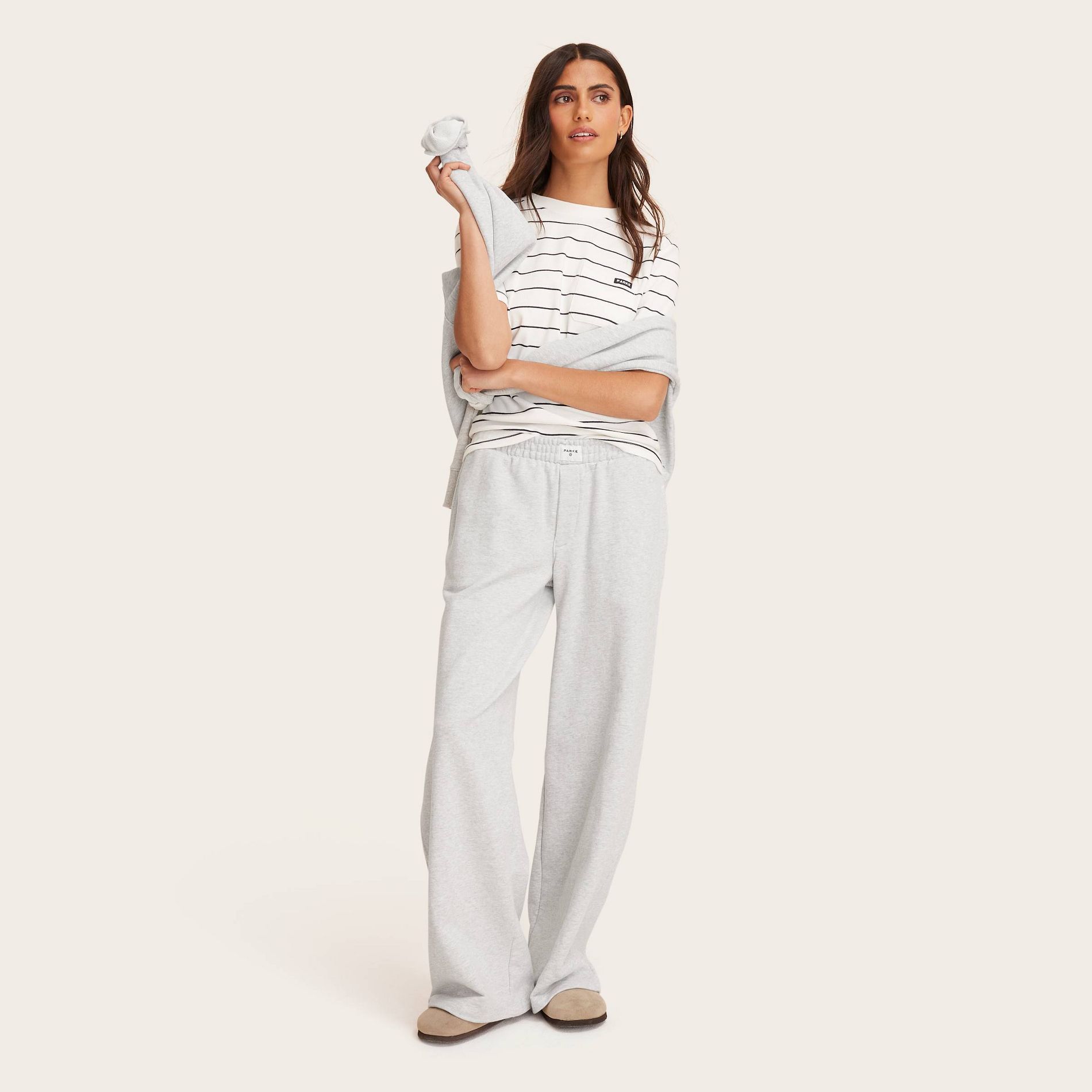 Women's High-Rise Boxer Sweatpants - Parke x Target Heather Gray