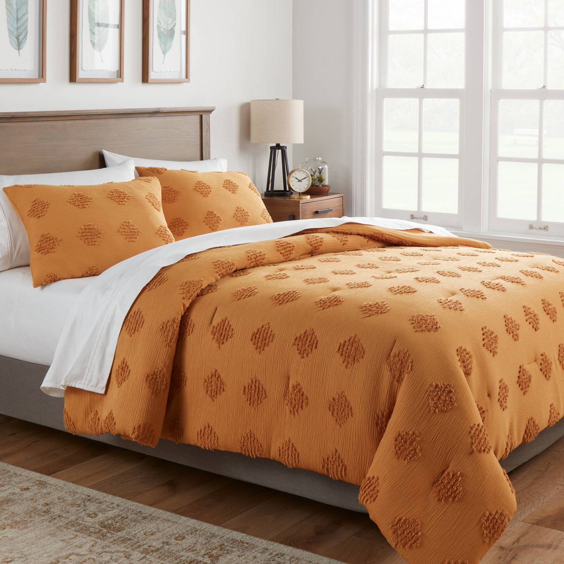 Representative product-family photo: Full/Queen Tufted Diamond Crinkle Comforter and Sham Set Dark Gold - Threshold™: Polyester, OEKO-TEX Certified, 3-Piece. Pictured option and availability are unverified.