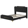 PAGED King Size Platform Bed with Headboard, Modern PU Leather Upholstered Bed Frame for Kids, Teens, Adults, No Box Spring Required - 4 of 4