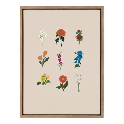 18" x 24" Sylvie Language of Flowers Framed Canvas - Kate & Laurel All Things Decor