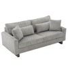 80.3" Corduroy Loveseat Sofa with Four Pillows, Upholstered Sofa Couch - ModernLuxe - 4 of 4