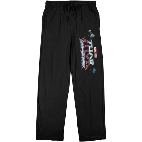 Thor: Love & Thunder Movie Thunder Love Men's Black Sleep Pajama Pants ...