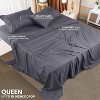 Bedding Queen Sheet Set – 4 Piece Bed Sheets for Queen Size Bed, Includes 1 Fitted Sheet, 1 Flat Sheet and 2 Pillowcases (Grey) - 2 of 4
