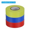 Unique Bargains PVC Non-Adhesive Durable Flagging Tapes for Trail Outdoor Red/Blue/Yellow 3 Pcs 1"x147' - 3 of 4