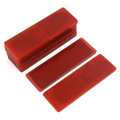 Unique Bargains Automotive Car Red Rectangle Stick-on Safety Reflector Plate w/o Holes 10 Pcs