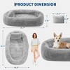 Human Dog Bed with Faux Fur, 68"x43"x8.6" Egg-Crate Orthopedic Foam, Removable Cover, Pillow, Handle & Side Pocket - 2 of 4