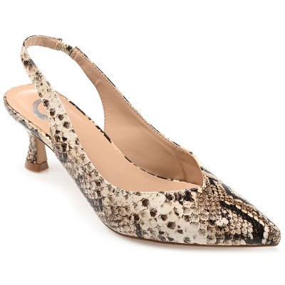 Journee Collection Womens Medium and Wide Width Mikoa Kitten Heel Sling Back Pointed Toe Pumps