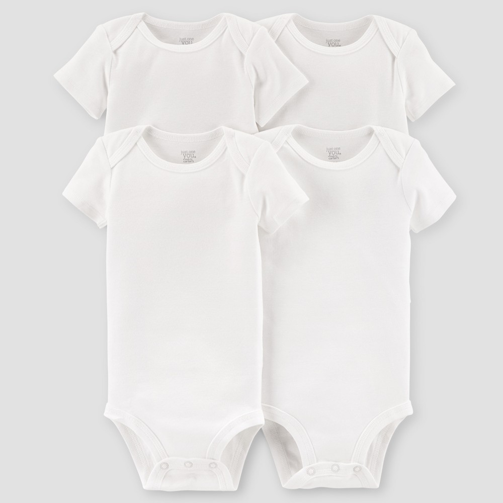 (Case of 5 pack Baby 4pk ) Short Sleeve Bodysuit - Just One You Made by Carter's White 18M, Infant Unisex, Size: 18 M