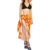 HAPPY BAY Women's Long Vacation Beachwear Swim Suit Pareo Bathingsuit Sarong Wraps One Size Orange, Tie Dye Design - 2 of 4