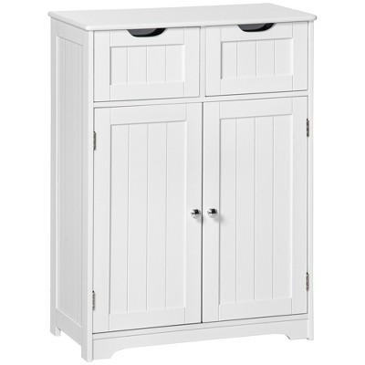 Kleankin Bathroom Sink Cabinet, Floor Standing Under Sink Cabinet,  Freestanding Storage Cupboard With Adjustable Shelf, Double Doors, Antique  White : Target