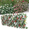 GOTGELIF 79" x 13" Expandable Flower Stand with Silk Flowers Wooden Fence for Gardens, Patios - 2 of 4
