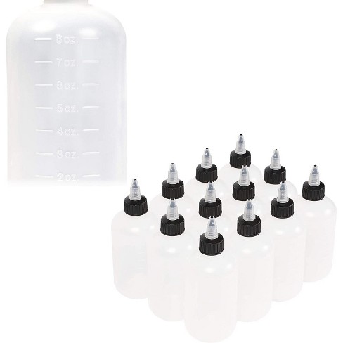 Bekith 30 Pack 4oz Boston Dispensing Bottles Round LDPE Plastic Squeeze Bottle with Twist Top Caps 
