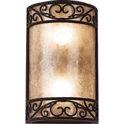 John Timberland Rustic Wall Light Iron Scroll 12 1/2" Curved Sconce Fixture for Bathroom Bedroom