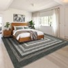 8x10 Large Machine Washable Rug Modern Bordered Living Room Rug Soft Ultra-Thin Braided Print Rug Non Slip Non Shedding Stain Resistant Indoor Carpet - 2 of 4