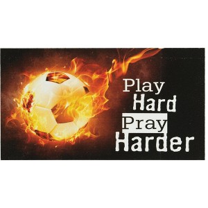 Dicksons Play Hard Pray Harder Colorful Flame Soccer Ball Multicolor 5.5 x 2.75 Magnet Decorative Magnet Fridge Magnet - 1 of 1